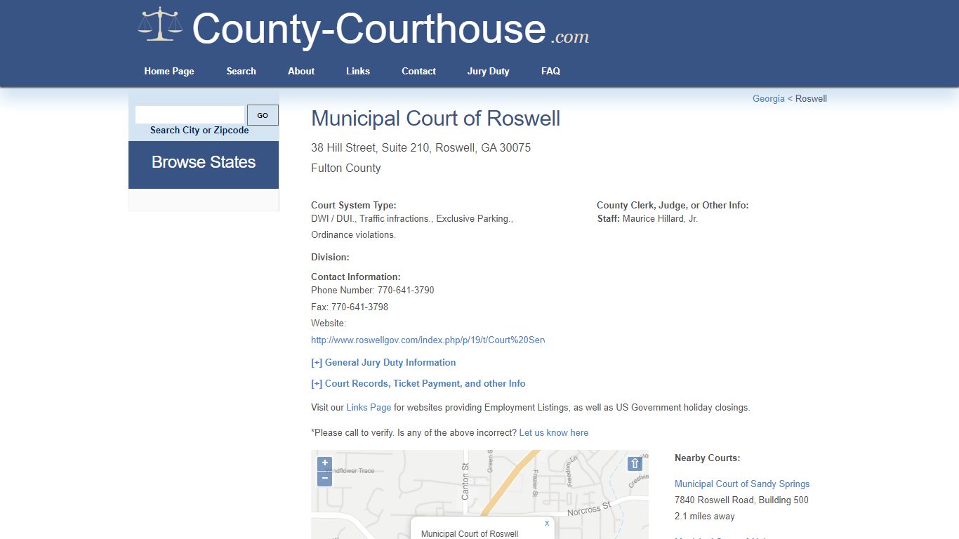 Municipal Court of Roswell in Roswell, GA - Court Information