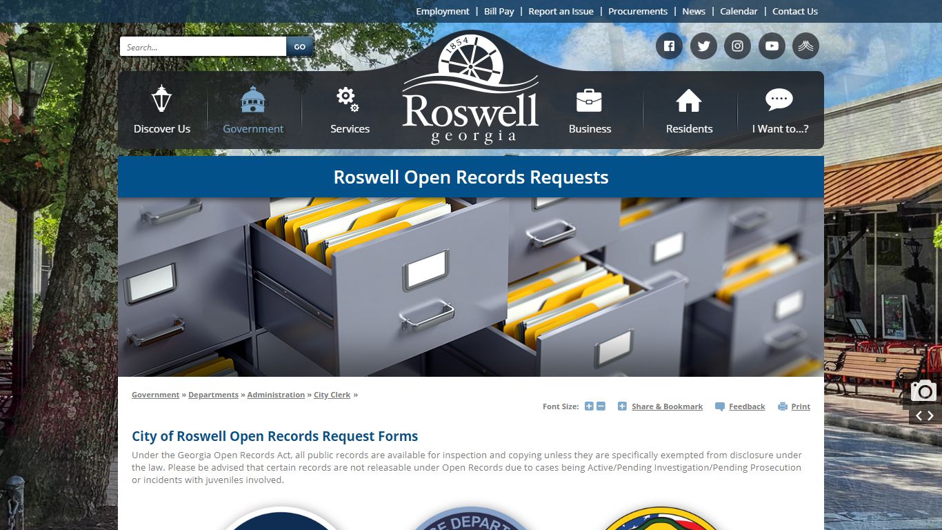 Open/Public Records Request | Roswell, GA