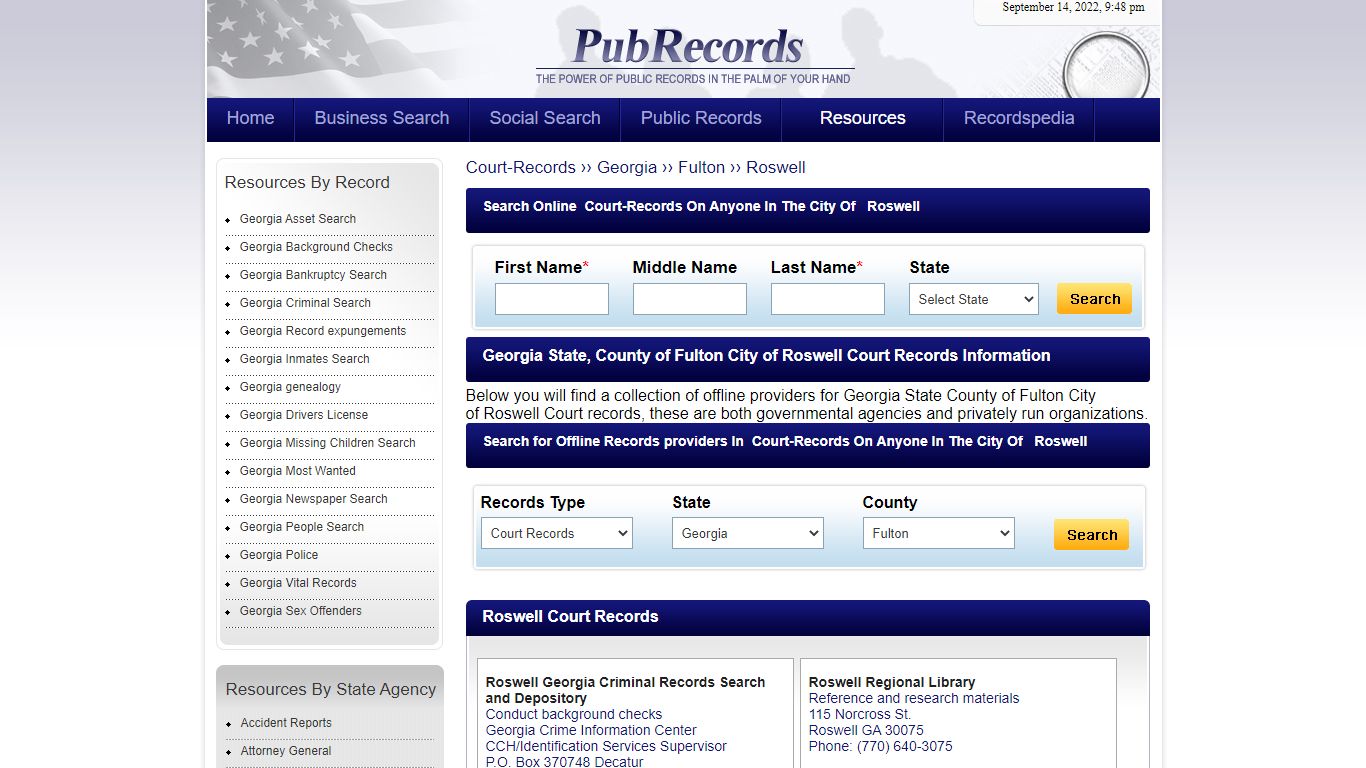 Roswell, Fulton County, Georgia Court Records - Pubrecords.com